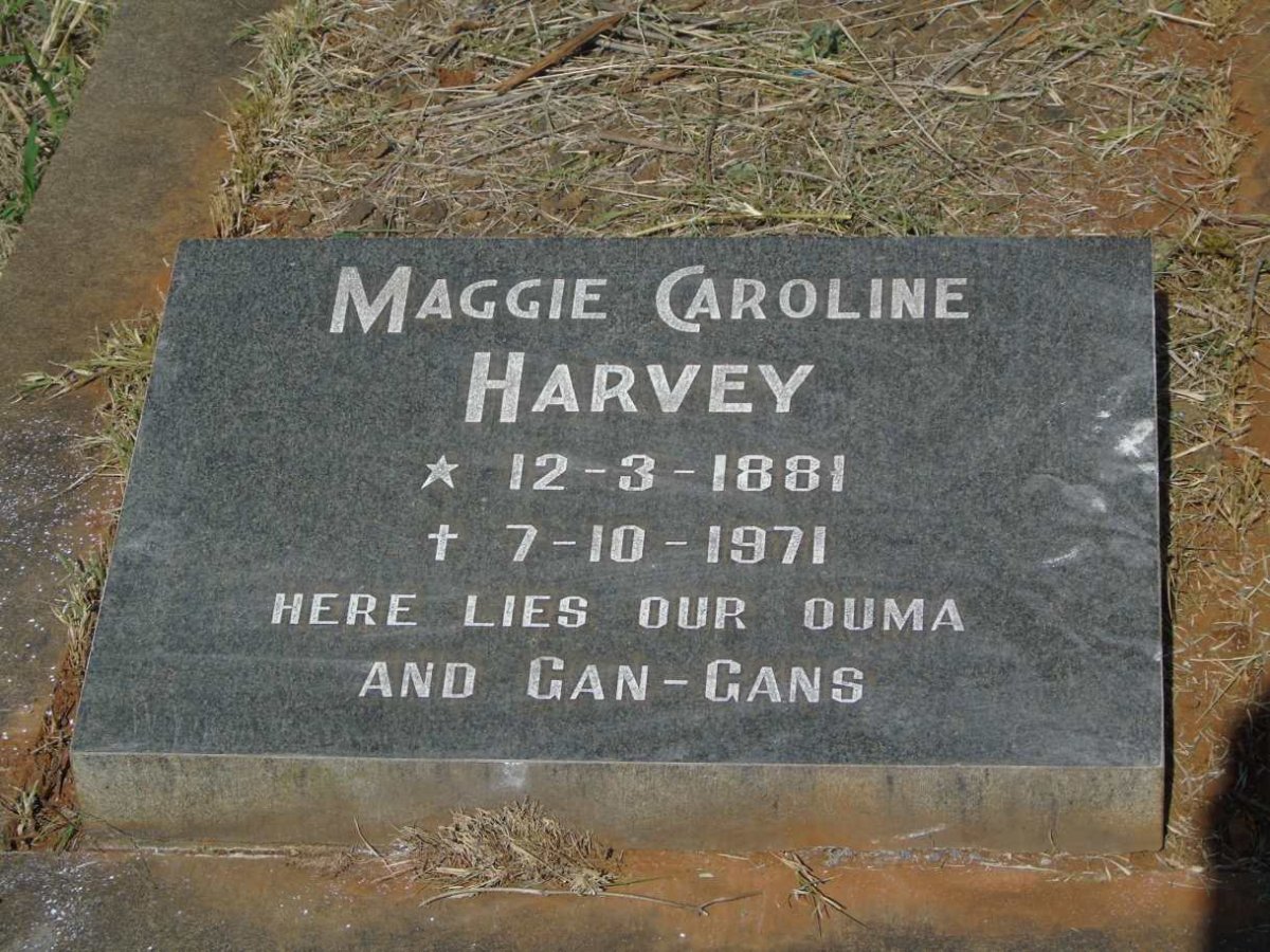 HARVEY Maggie Caroline 1881-1971
