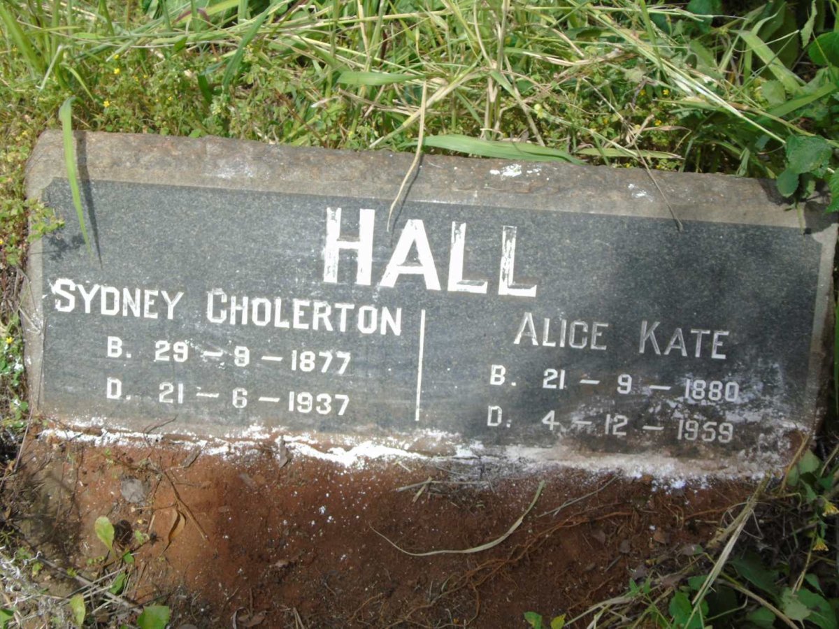 HALL Sydney Cholerton 1877-1937 & Alice Kate 1880-1959