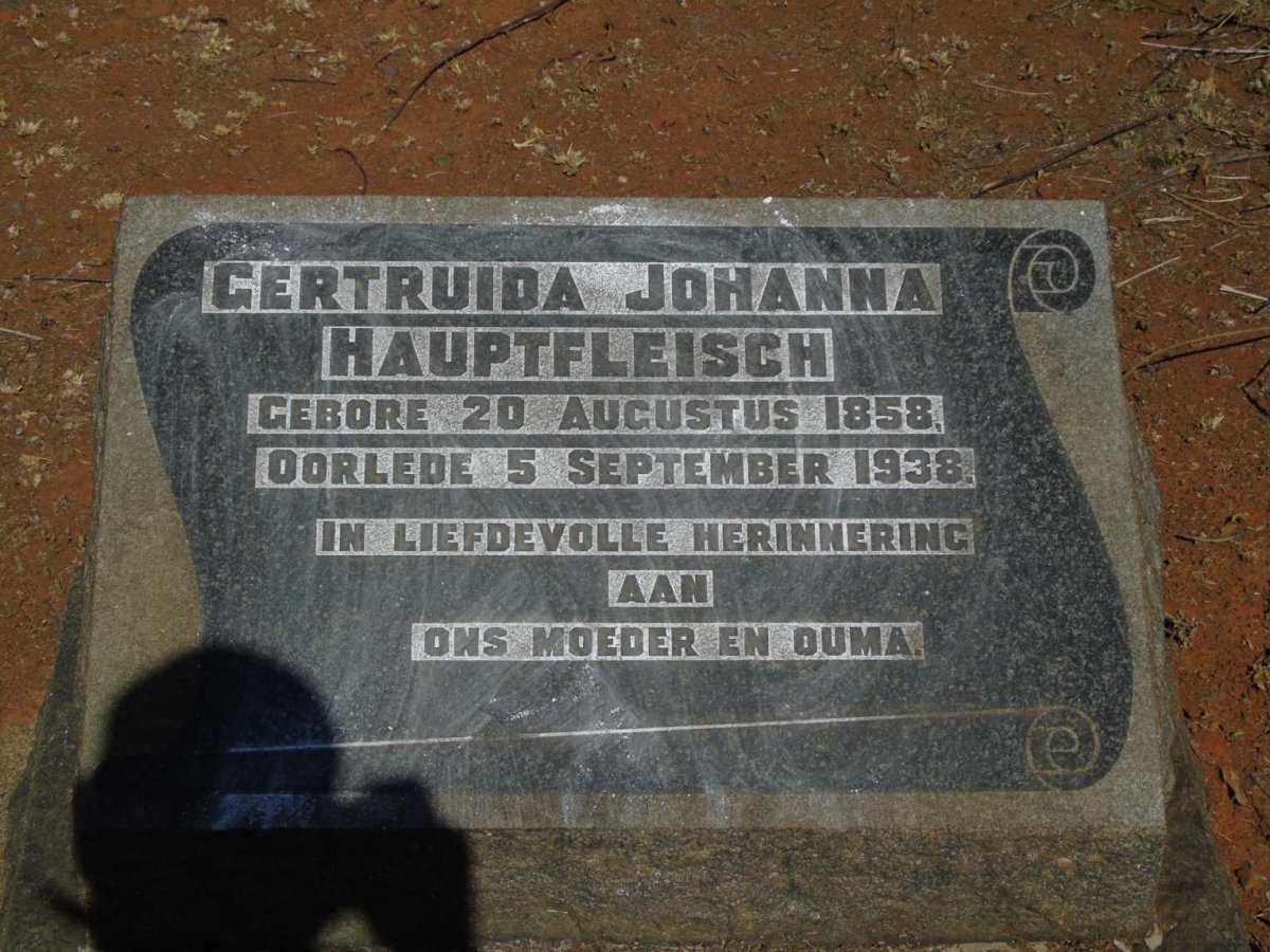 HAUPTFLEISCH Gertruida Johanna 1858-1938