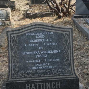 HATTINGH Diederich J.L. 1919-1953 & Hendrieka Wilhelmina STOLTZ 1924-2006