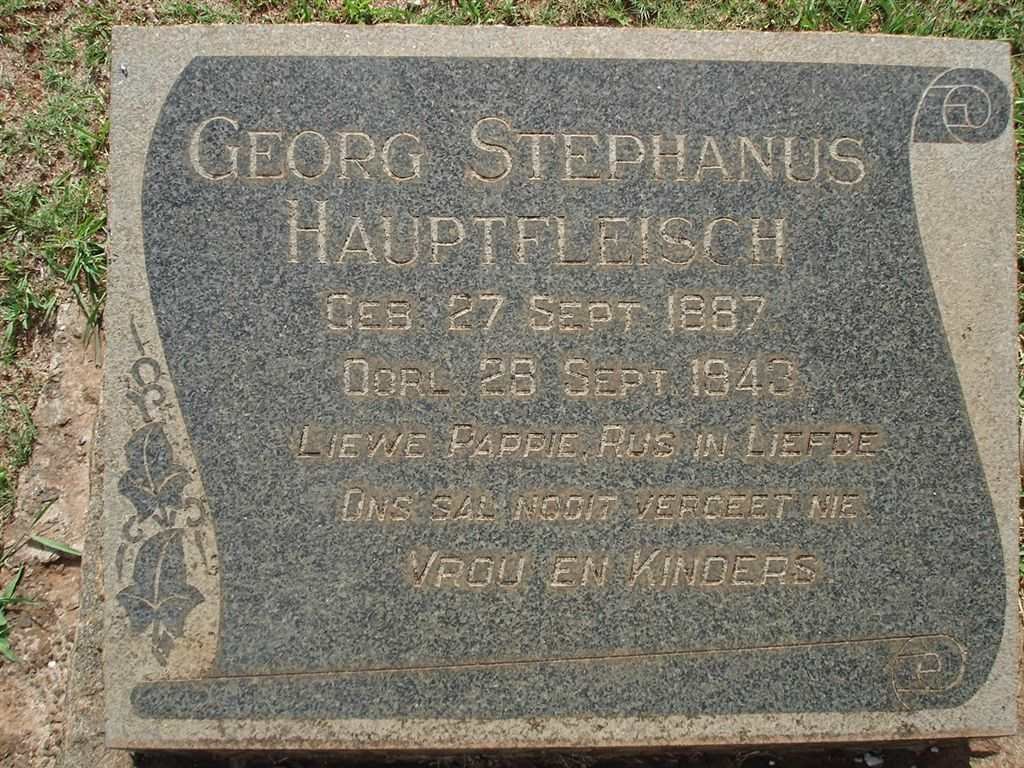HAUPTFLEISCH Georg Stephanus 1887-1943