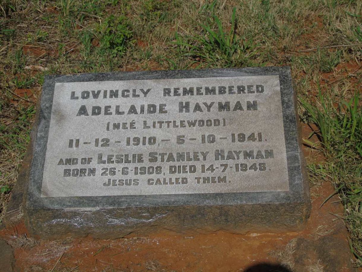 HAYMAN Leslie Stanley 1908-1948 & Adelaide LITTLEWOOD 1910-1941