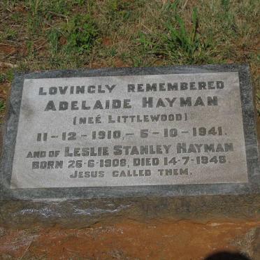 HAYMAN Leslie Stanley 1908-1948 & Adelaide LITTLEWOOD 1910-1941