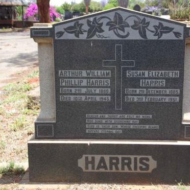 HARRIS Arthur William Phillip 1880-1945 &amp; Susan Elizabeth 1885-1951