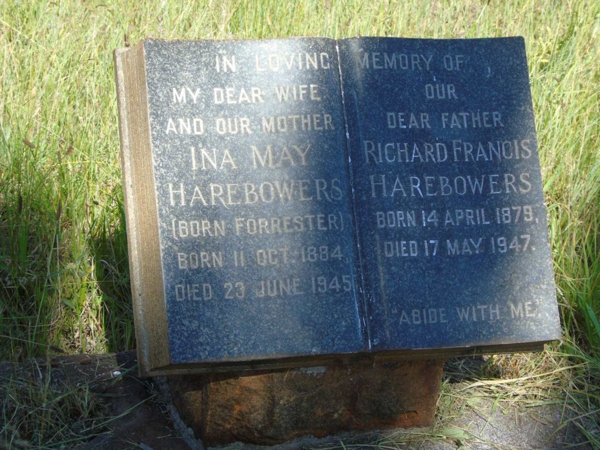 HAREBOWERS Richard Francis 1879-1947 & Ina May FORRESTER 1884-1945