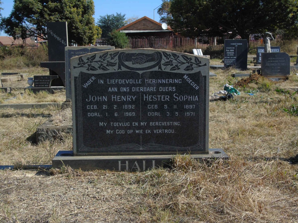 HALL John Henry 1892-1969 &amp; Hester Sophia 1897-1971