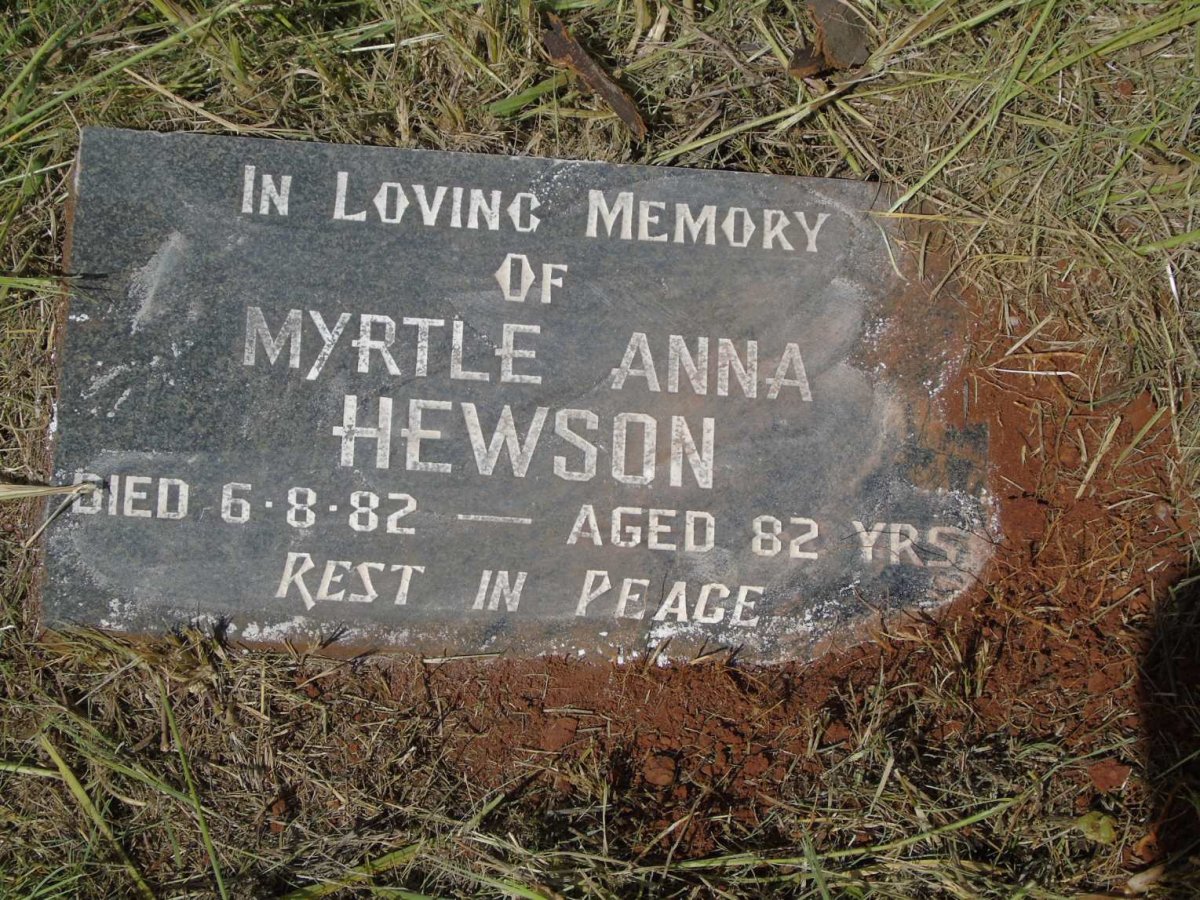 HEWSON Myrtle Anna -1982