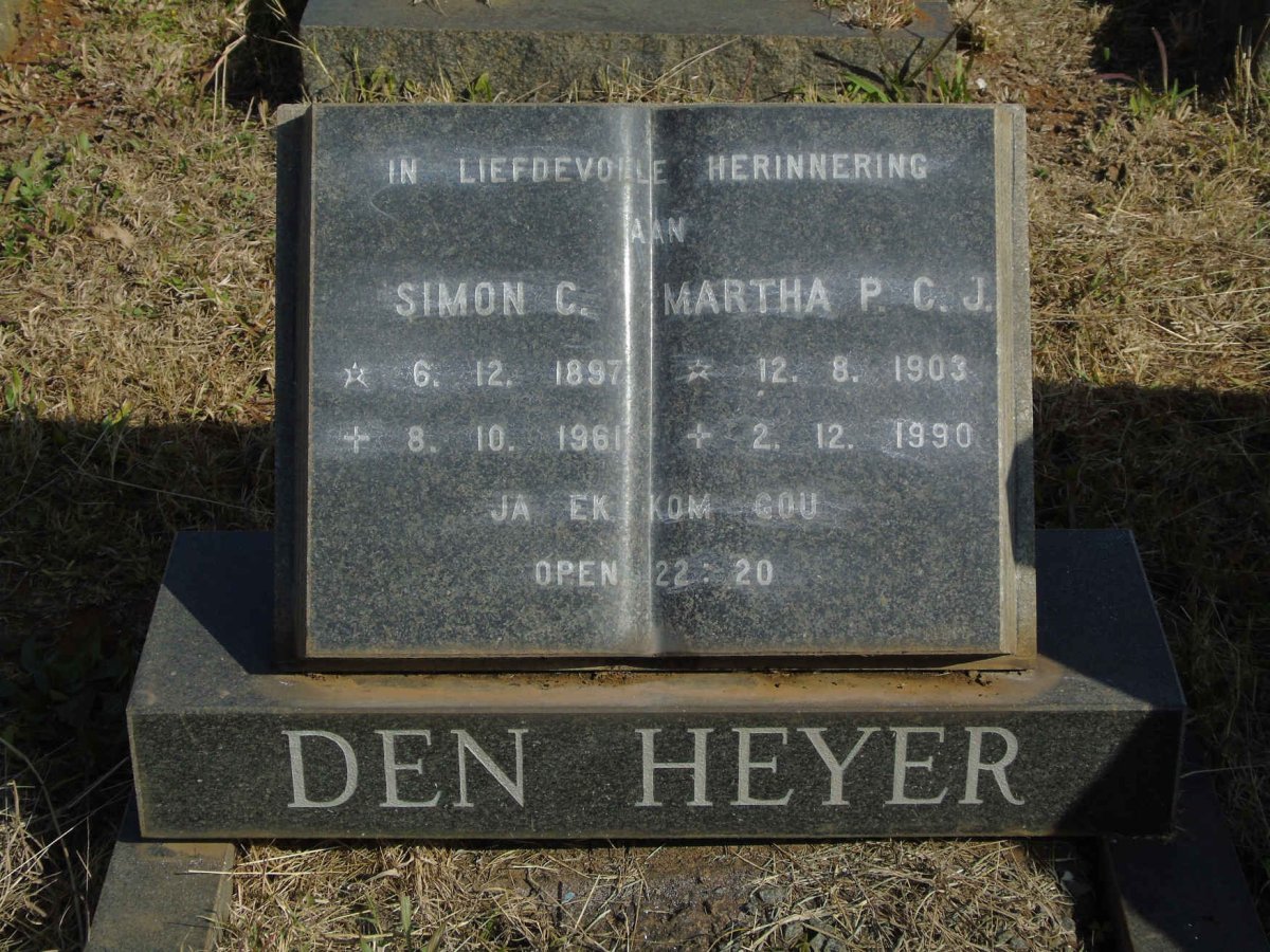 HEYER Simon C., den 1897-1961 &amp; Martha P.C.J. 1903-1990