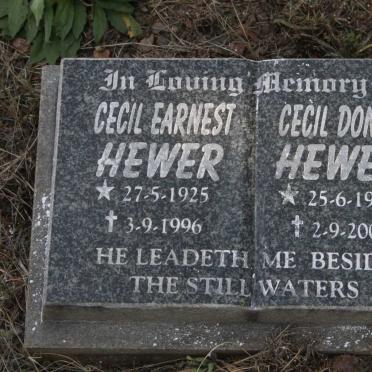 HEWER Cecil Earnest 1925-1996 :: HEWER Cecil Donald 1951-2003