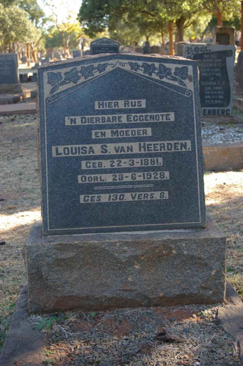 HEERDEN Louisa S., van 1881-1928