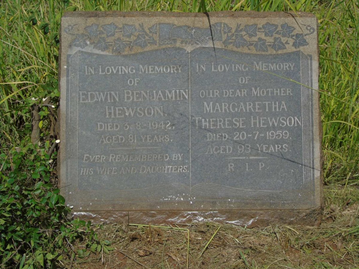 HEWSON Edwin Benjamin -1942 & Margaretha Therese -1959