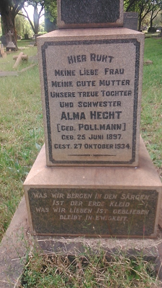 HECHT Alma nee POLLMANN 1897-1934