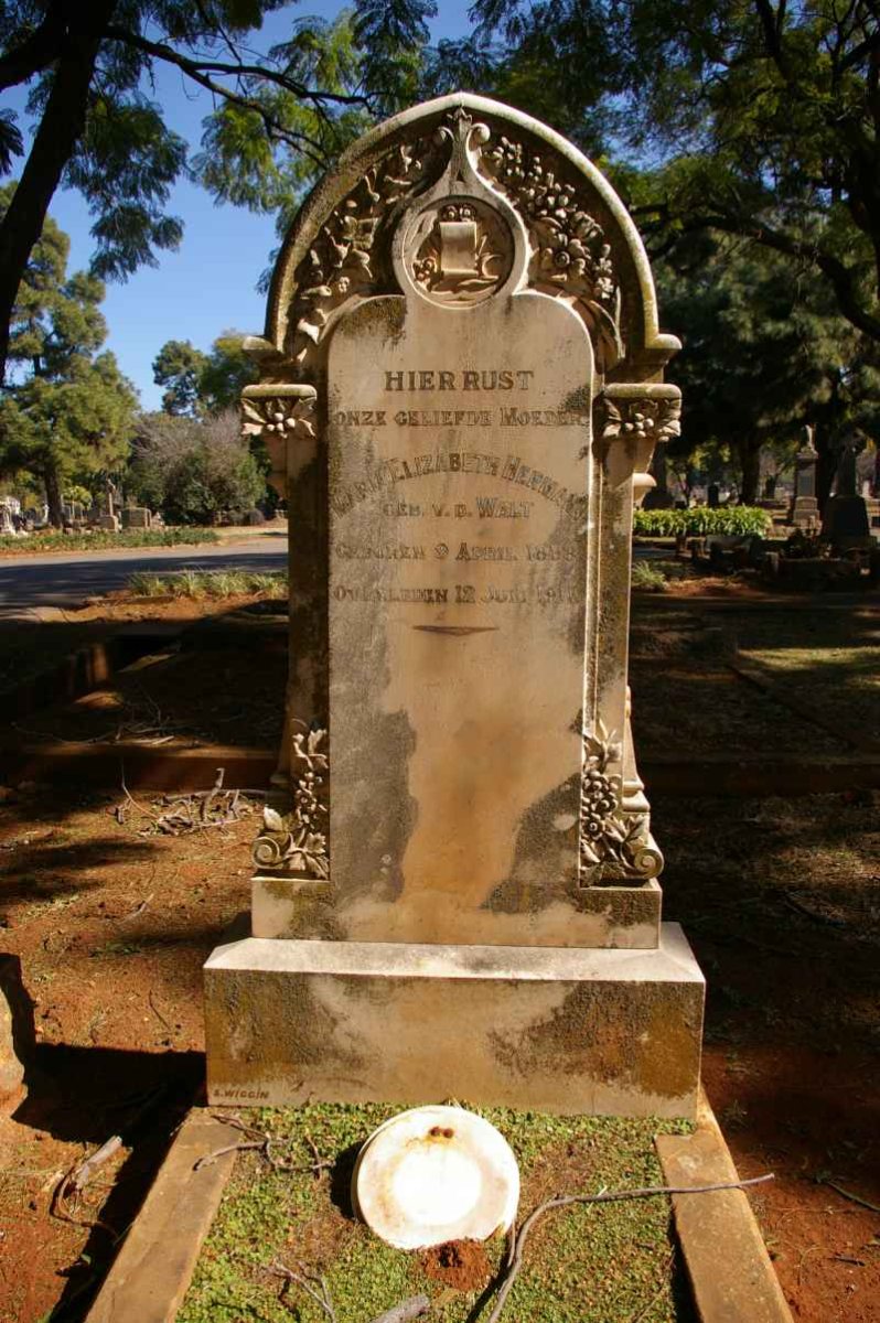 HERMAN ? Elizabeth nee V.D. WALT 18?9-1912