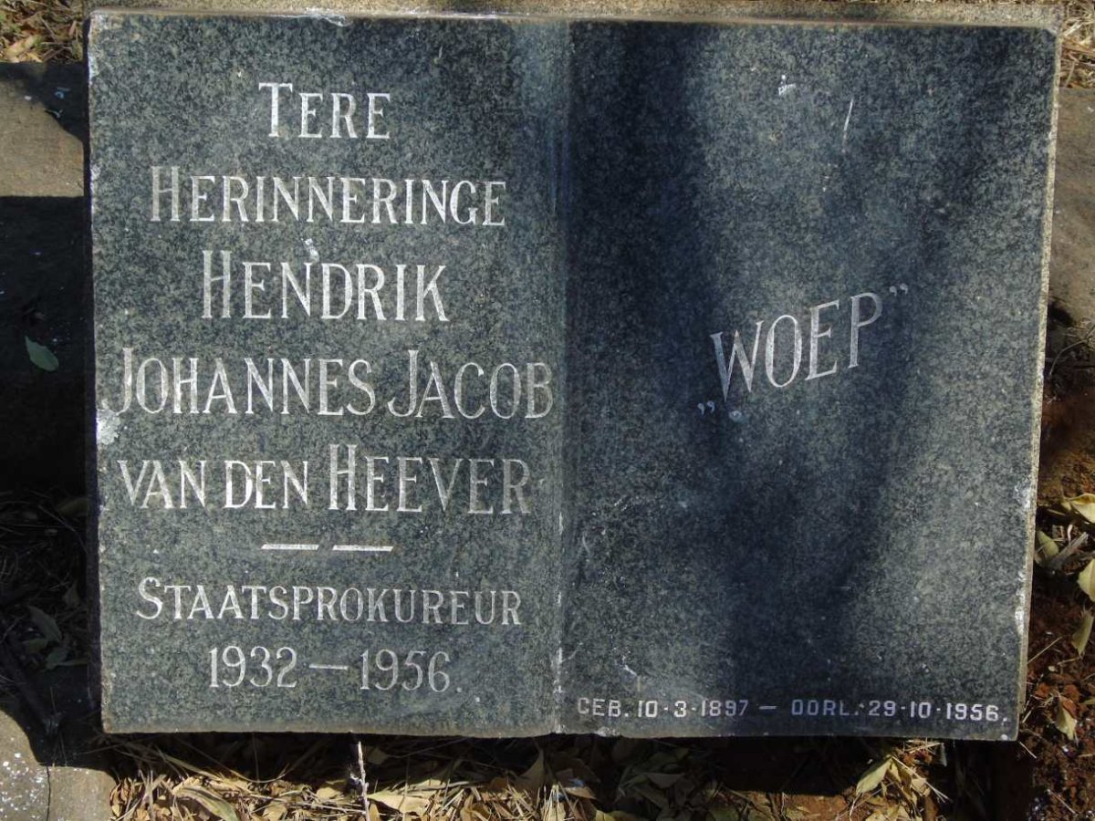 HEEVER Hendrik Johannes Jacob, van den 1897-1956