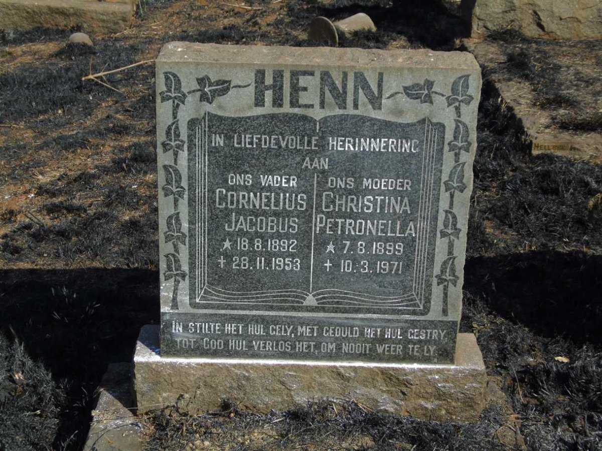 HENN Cornelius Jacobus 1892-1953 & Christina Petronella 1899-1971