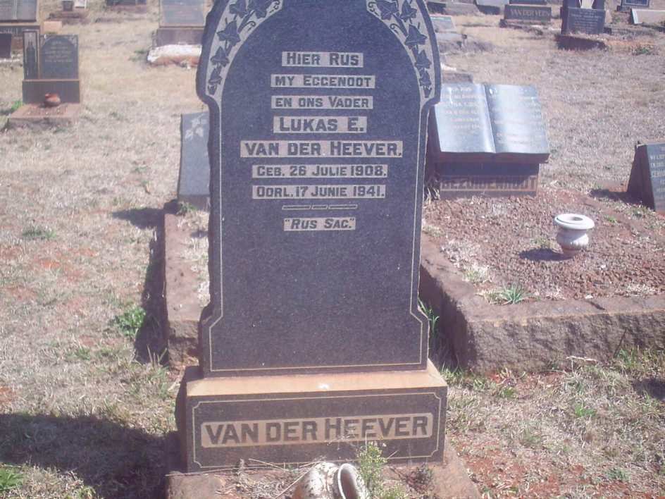 HEEVER Lukas E., van der 1908-1941