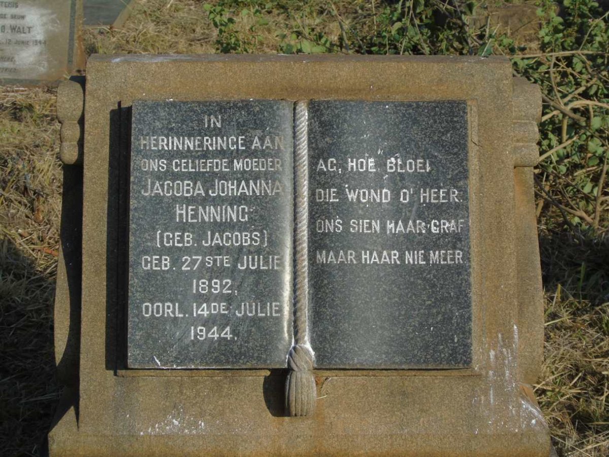 HENNING Jacoba Johanna nee JACOBS 1892-1944