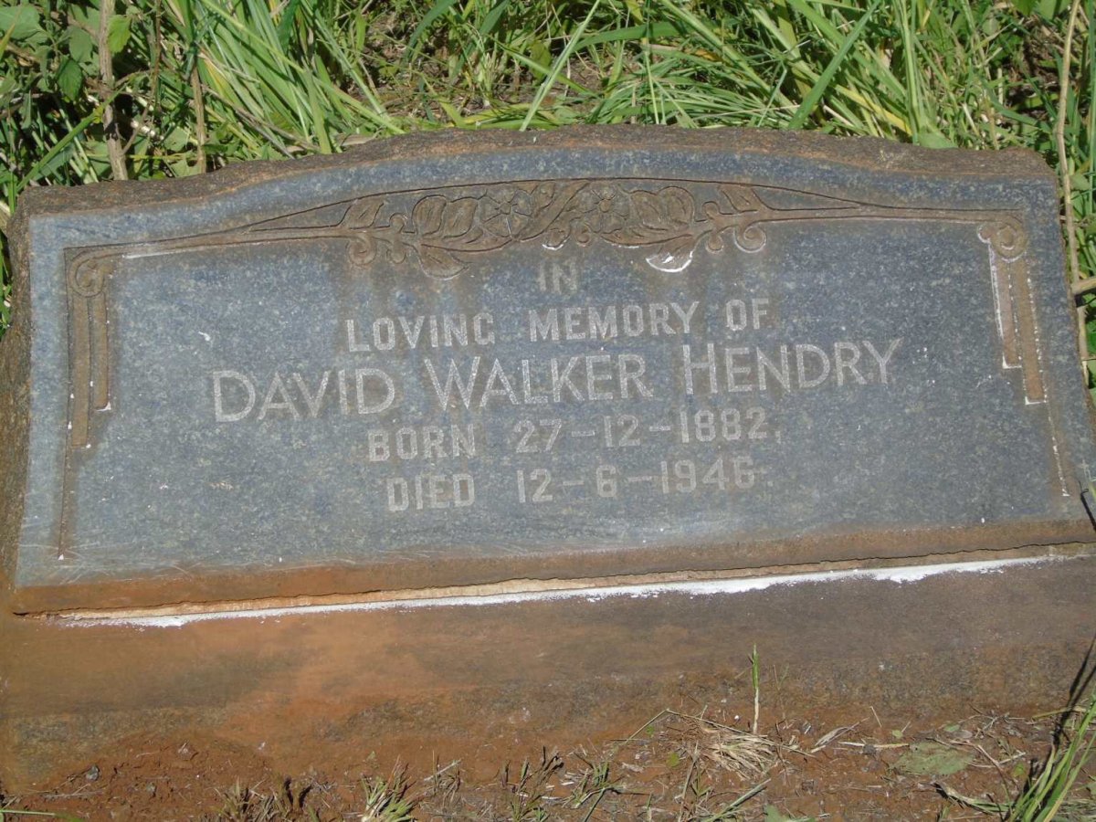 HENDRY David Walker 1882-1946
