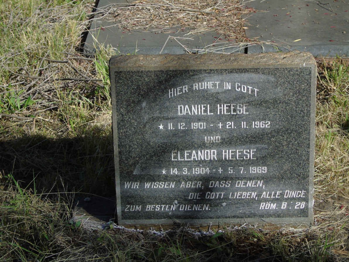 HEESE Daniel 1901-1962 &amp; Eleanor 1904-1969
