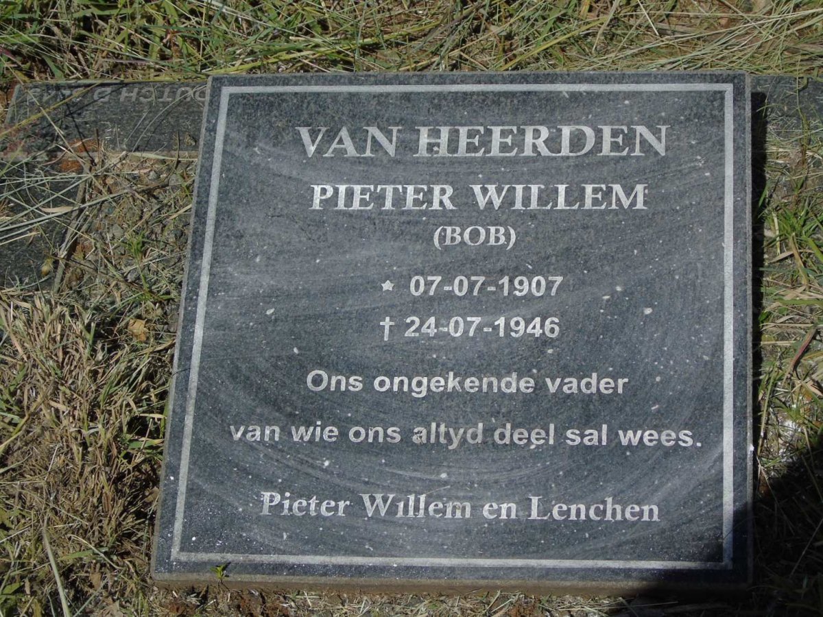 HEERDEN Pieter Willem, van 1907-1946