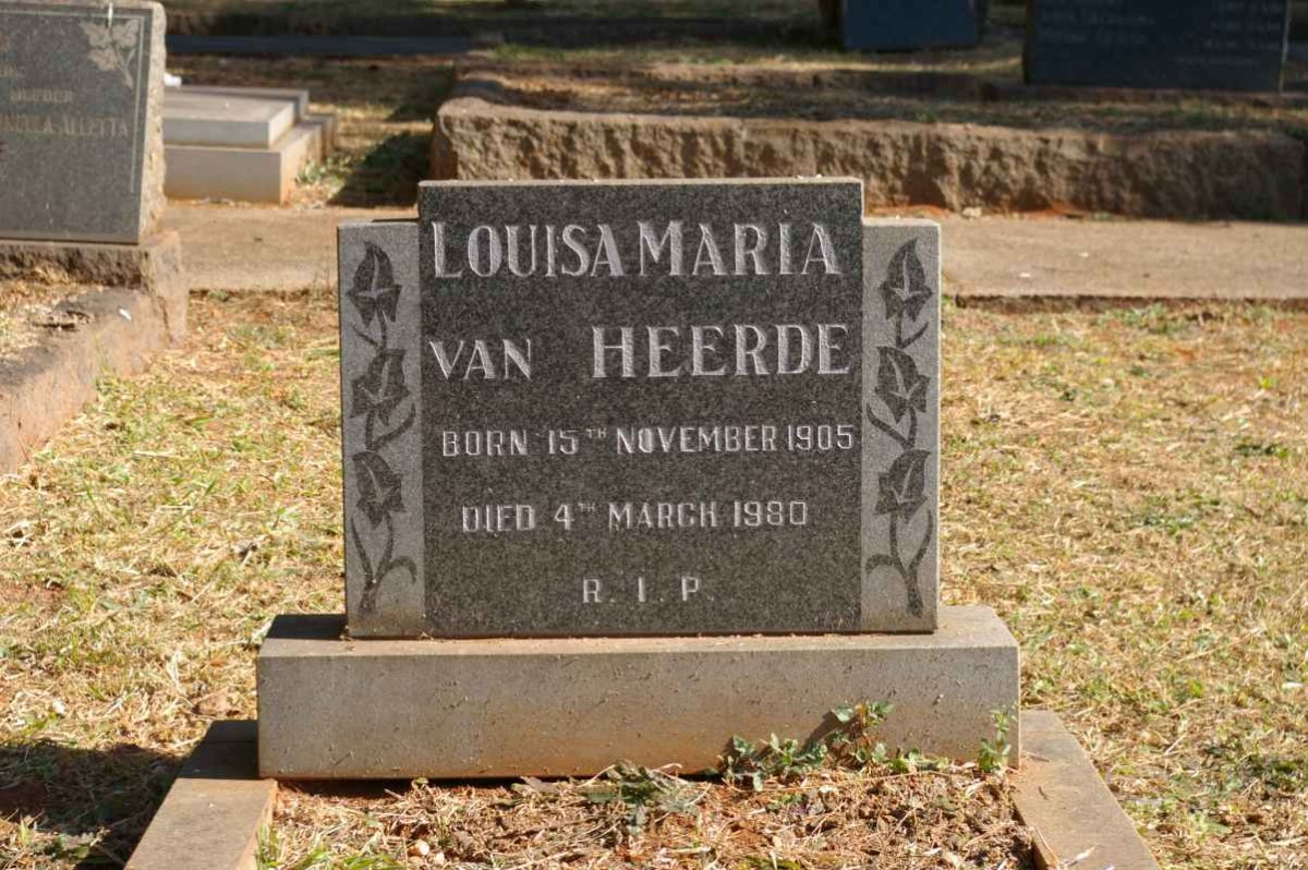 HEERDE Louisa Maria, van 1905-1980