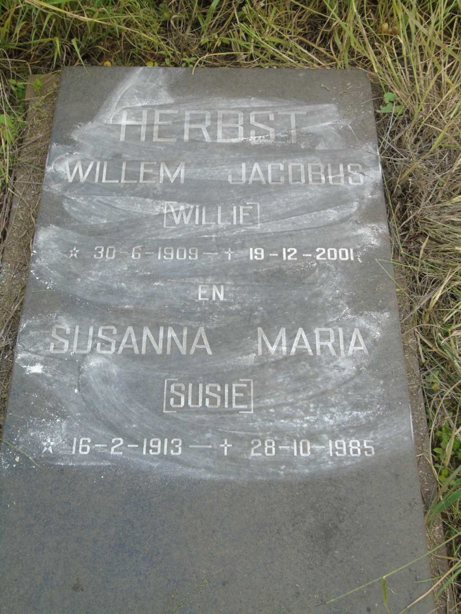 HERBST Willem Jacobus 1909-2001 & Susanna Maria 1913-1985