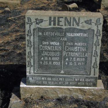 HENN Cornelius Jacobus 1892-1953 & Christina Petronella 1899-1971