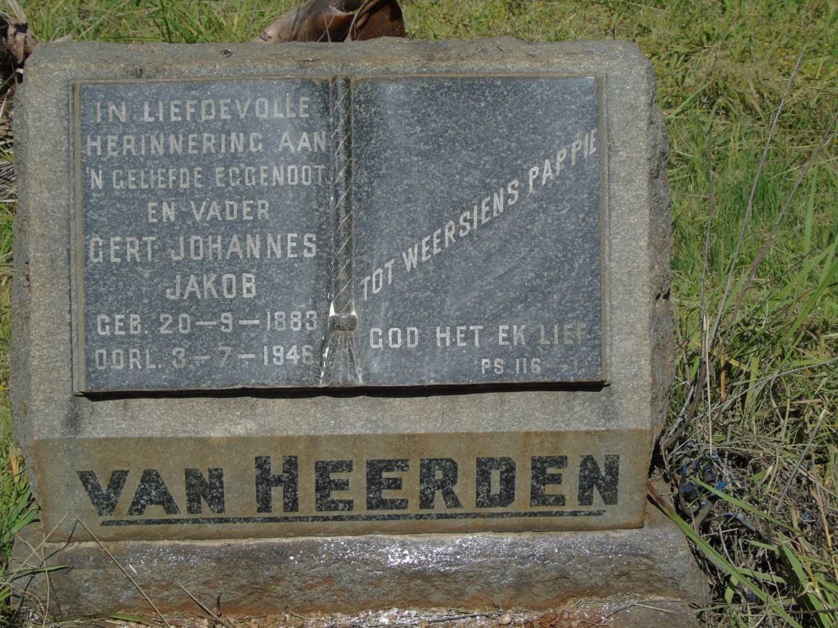 HEERDEN Gert Johannes Jacob, van 1883-1946