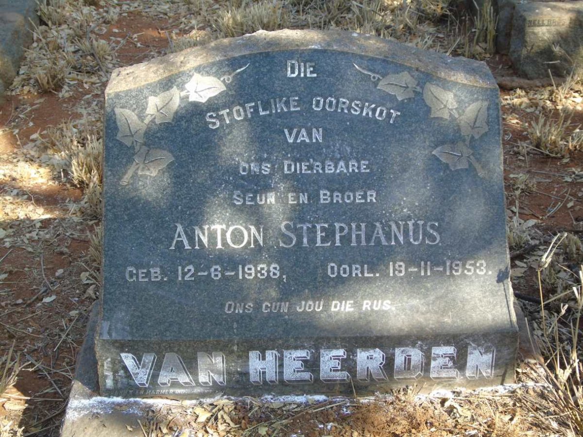 HEERDEN Anton Stephanus, van 1938-1953