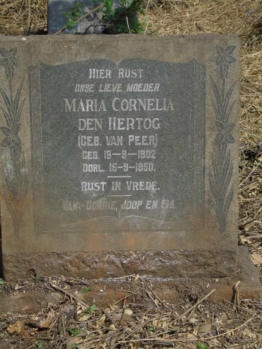 HERTOG Maria Cornelia, den nee VAN PEER 1902-1950