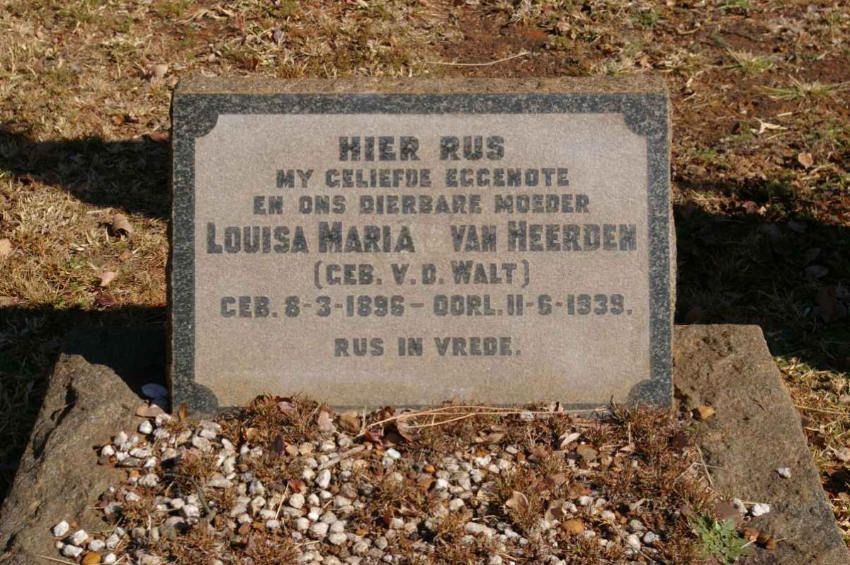 HEERDEN Louisa Maria, van nee V.D. WALT 1896-1939