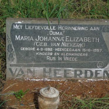 HEERDEN Maria Johanna Elizabeth, van nee VAN NIEKERK 1882-1957
