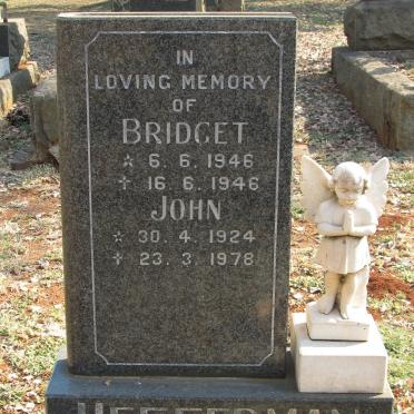 HEFFERMAN John 1924-1978 :: HEFFERMAN Bridget 1946-1946