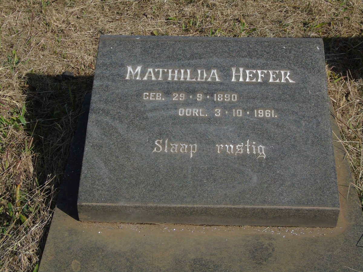 HEFER Mathilda 1890-1961