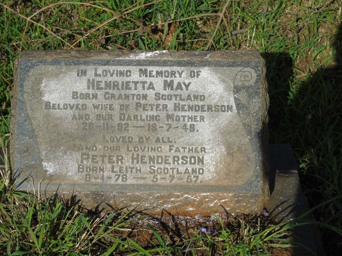 HENDERSON Peter 1878-1957 & Henrietta May 1882-1948