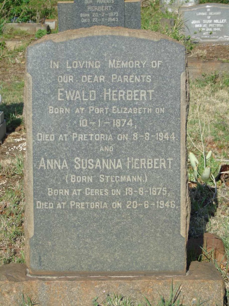 HERBERT Ewald 1874-1944 & Anna Susanna STEGMANN 1875-1946