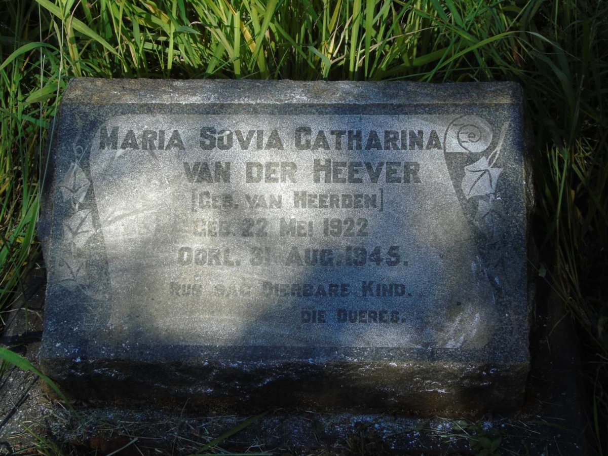 HEEVER Maria Sovia Catharina, van der nee VAN HEERDEN 1922-1945