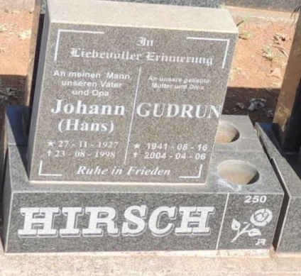 HIRSCH Johann 1927-1998 & Gudrun 1941-2004