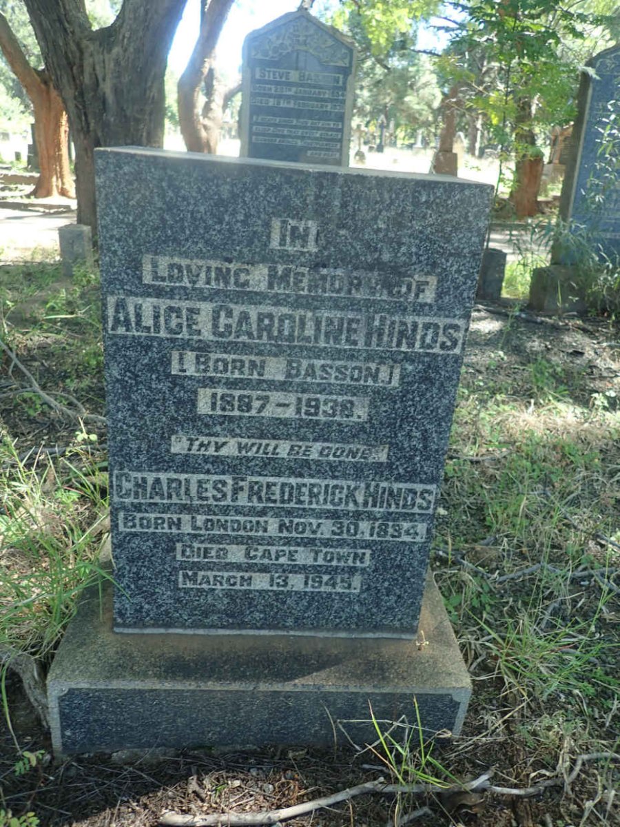 HINDS Charles Frederick 1884-1945 &amp; Alice Caroline BASSON 1887-1938