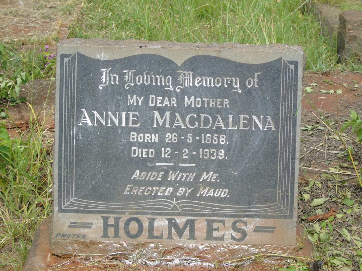 HOLMES Annie Magdalena 1858-1939