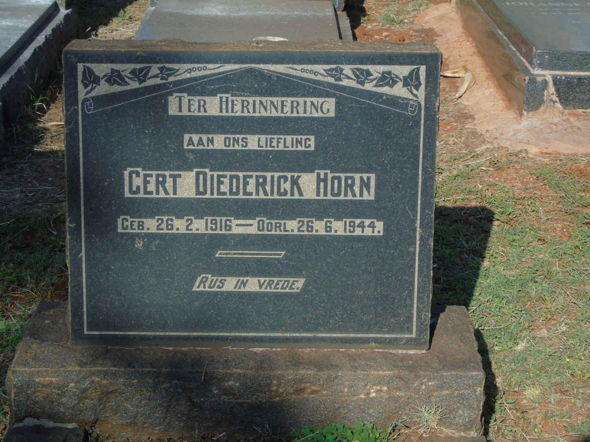 HORN Gert Diederick 1916-1944