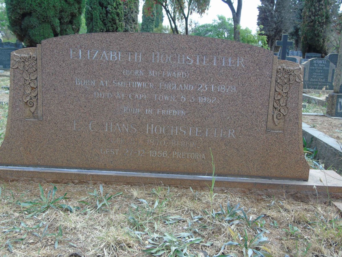 HOCHSTETTER E.C. Hans 1870-1956 &amp; Elizabeth MILLWARD 1879-1952