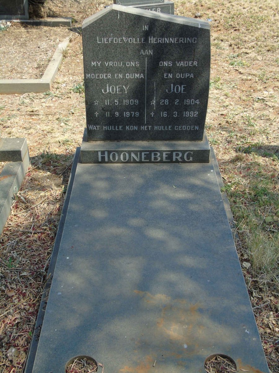 HOONEBERG Joe 1904-1992 &amp; Joey 1909-1979