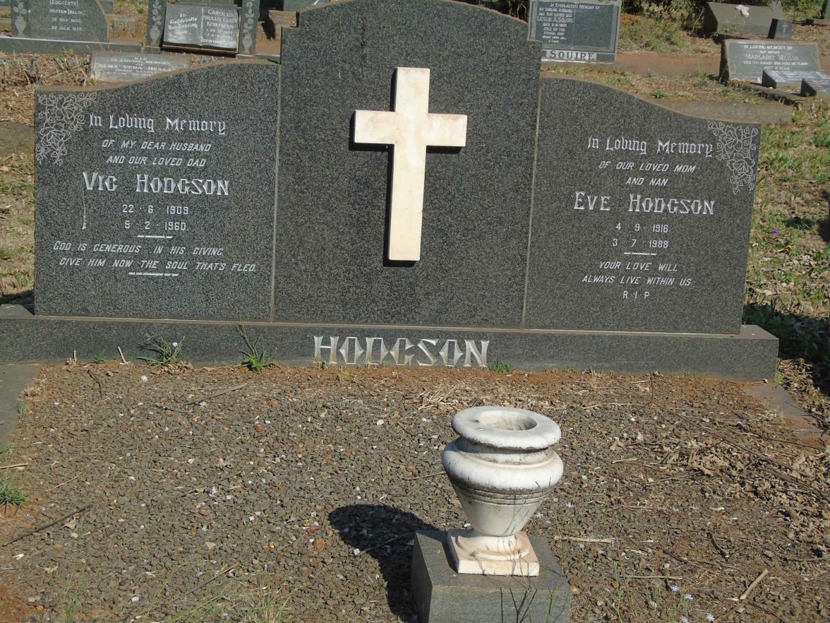 HODGSON Vic 1909-1960 &amp; Eve 1916-1988