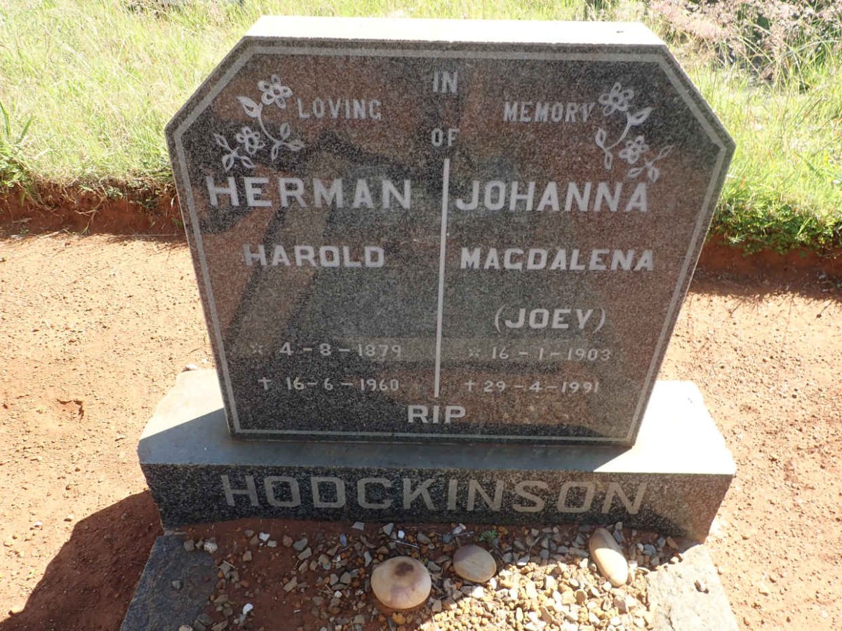 HODGKINSON Herman Harold 1879-1960 &amp; Johanna Magdalena 1903-1991