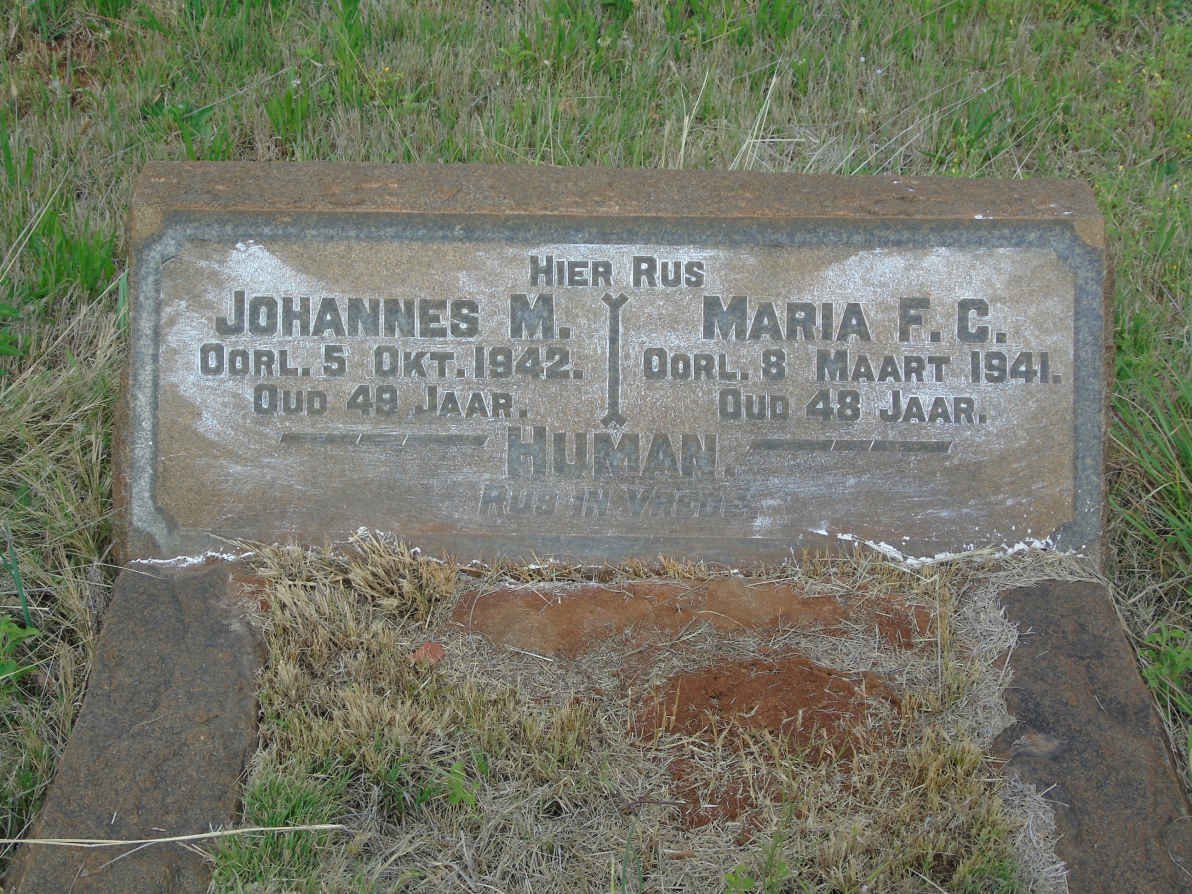 HUMAN Johannes M. -1942 &amp; Maria F.C. -1941