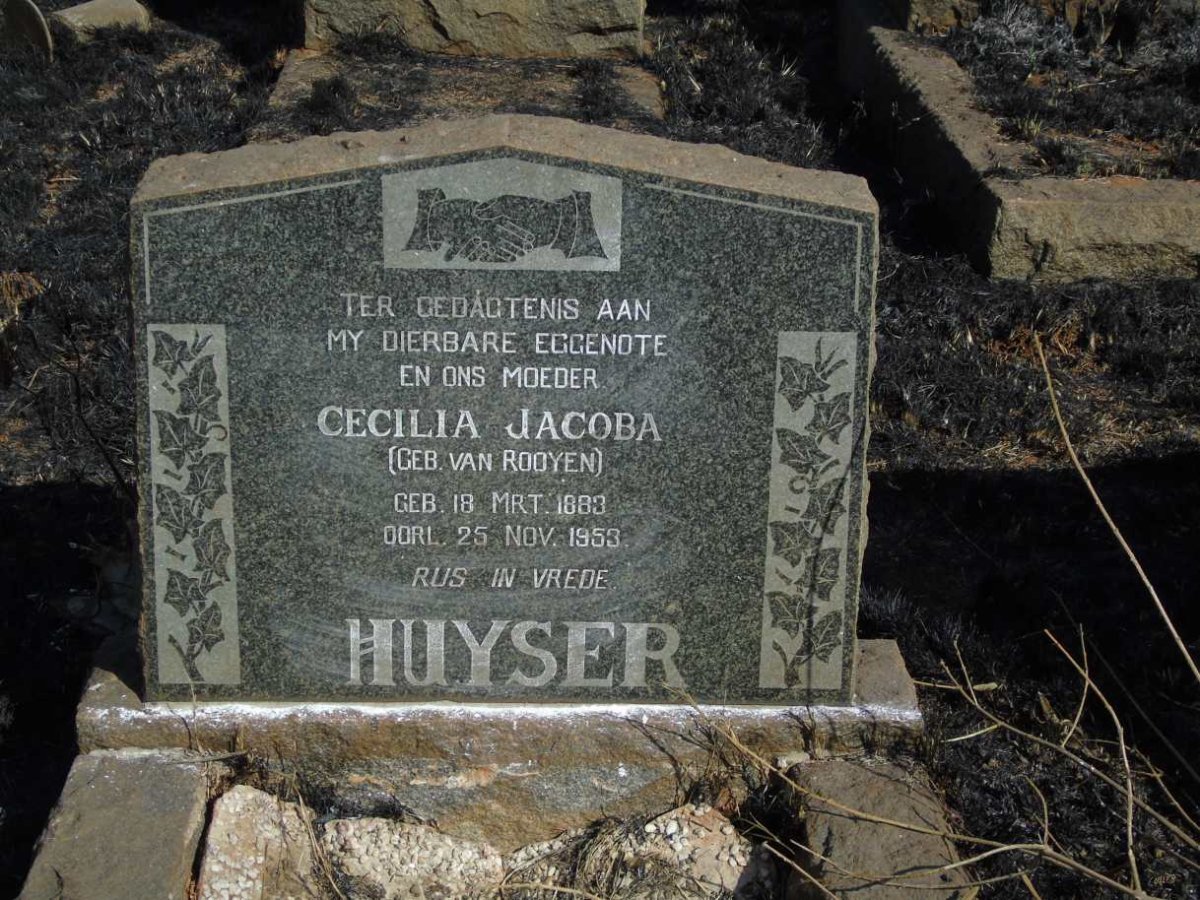 HUYSER Cecilia Jacoba nee VAN ROOYEN 1883-1953