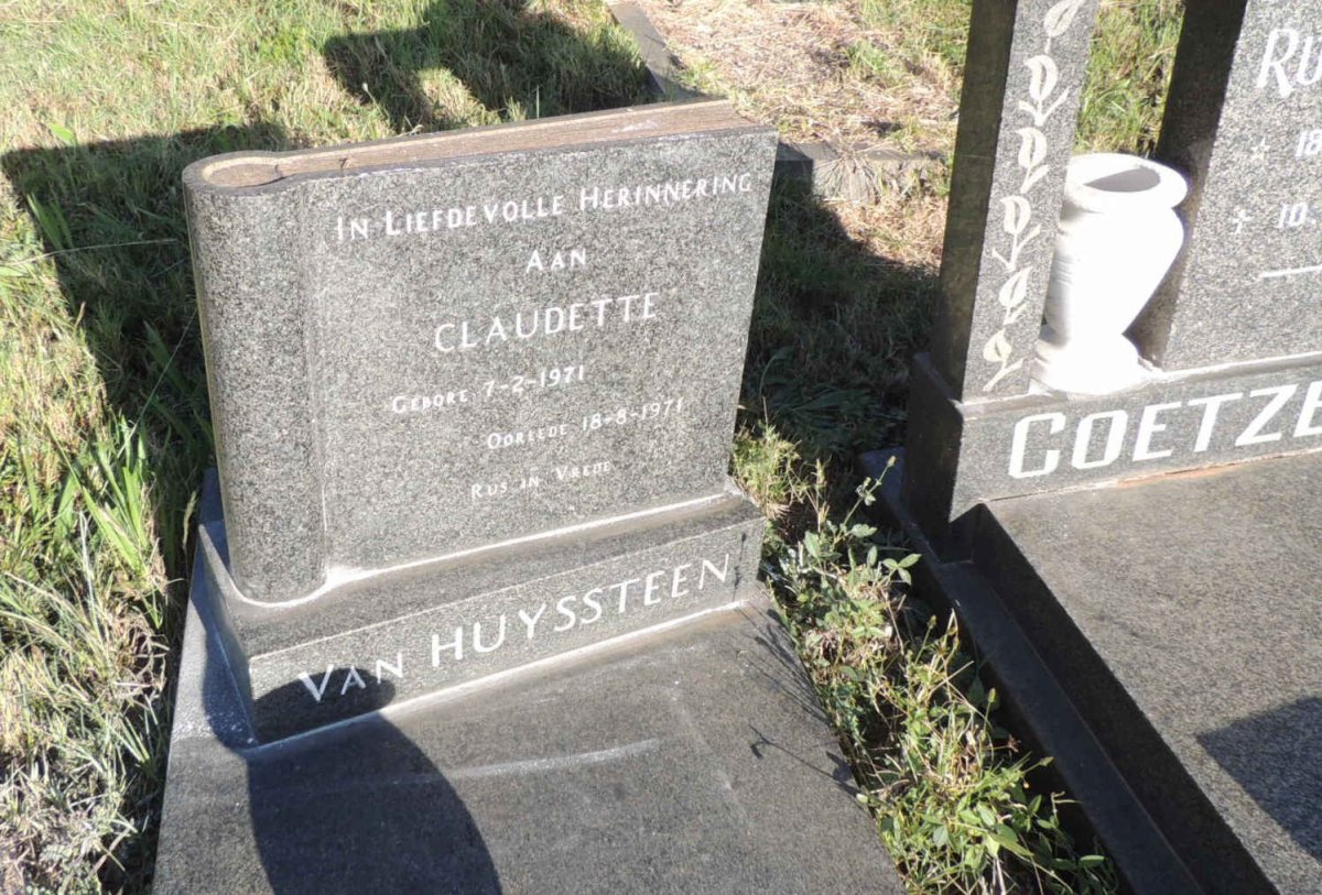 HUYSSTEEN Claudette, van 1971-1971