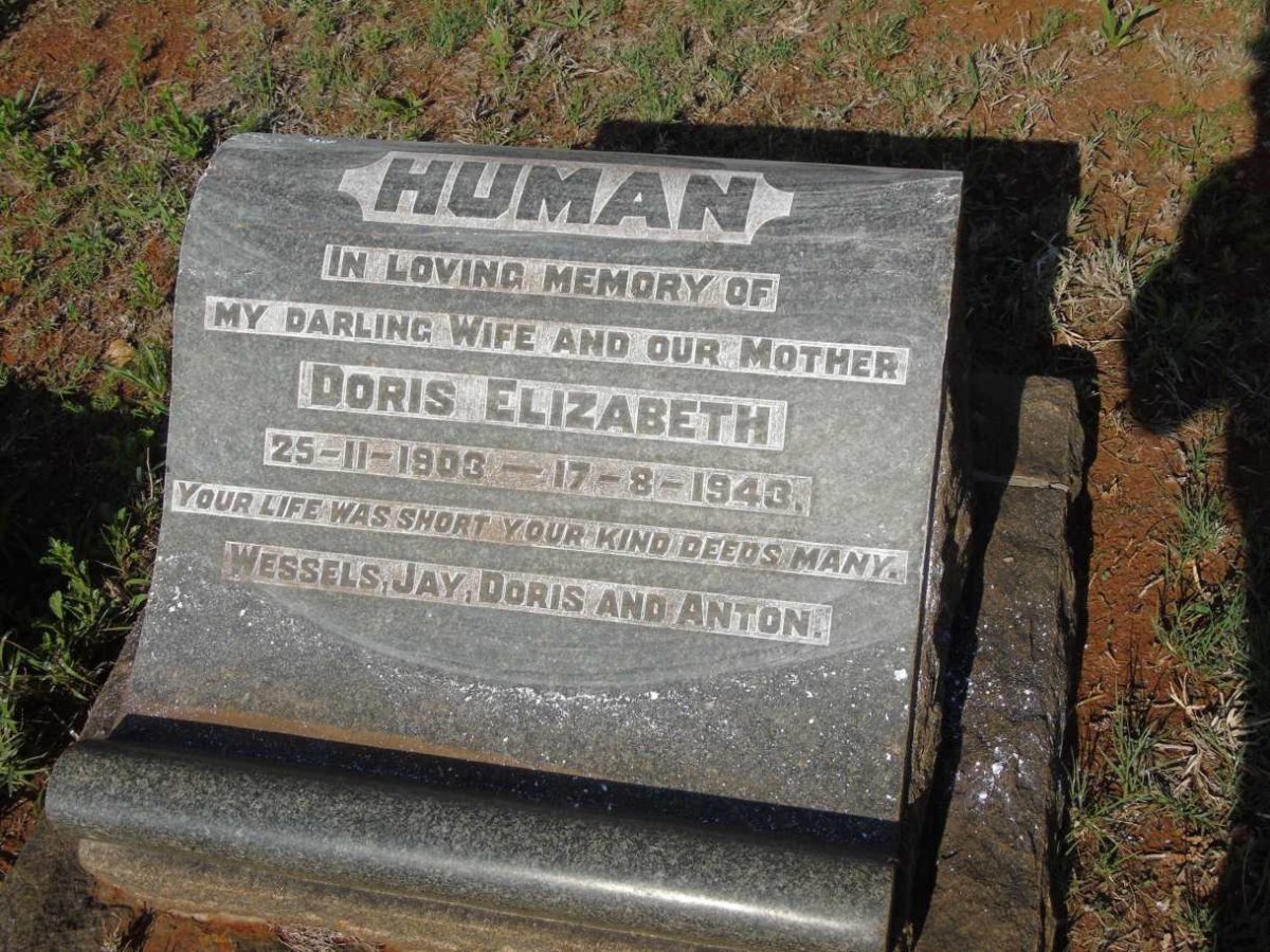 HUMAN Doris Elizabeth 1903-1943
