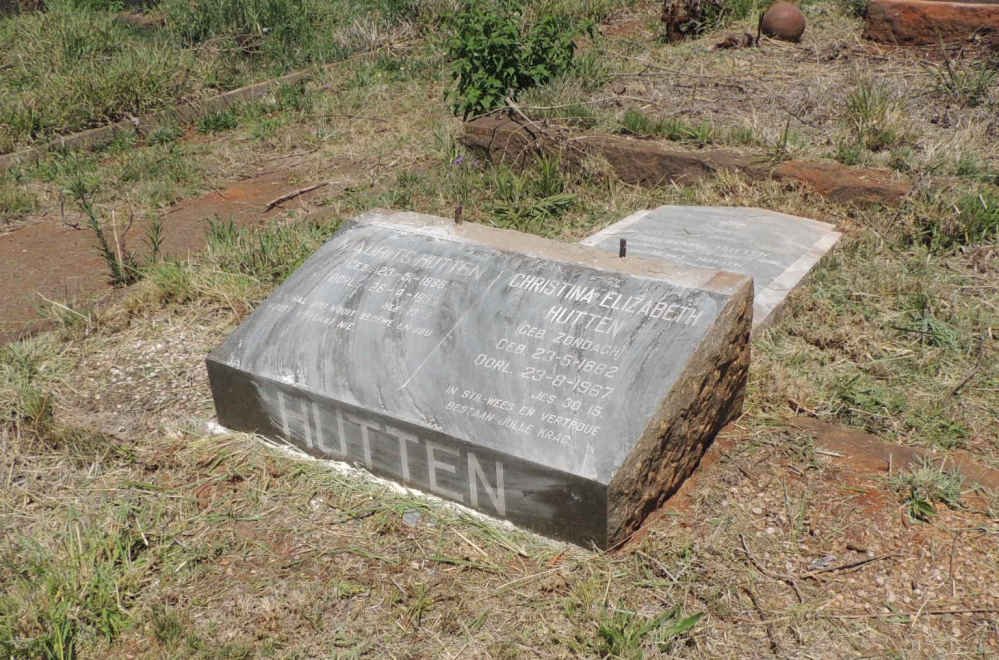 HUTTEN Maurits 1886-1953 &amp; Christina Elizabeth ZONDAGH 1882-1967
